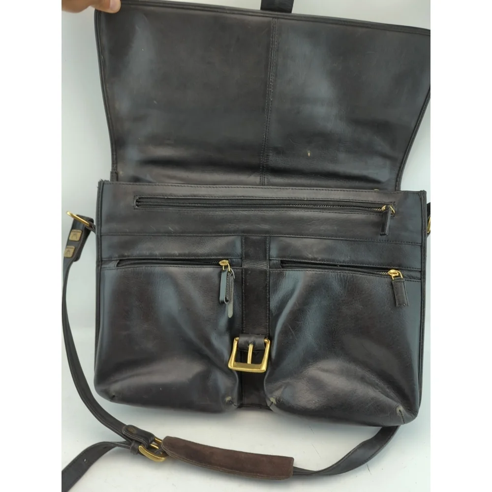 Hidesign Leather Briefcase Black 15x12 5